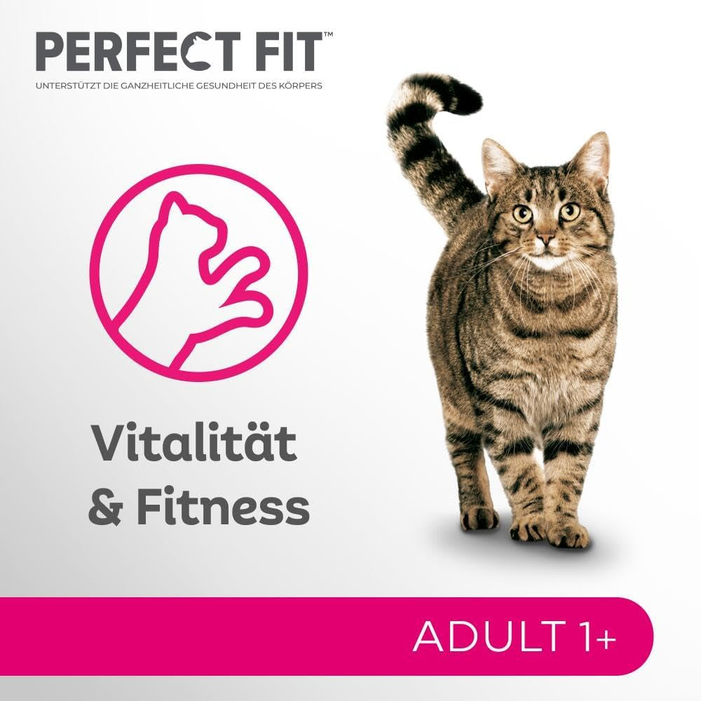 Perfect Fit Adult 1+ vådfoderudvalg med laks, dybhavsfisk, oksekød og kylling, 48 poser, 12x85g (pakke med 4) - Premium vådfoder til voksne katte fra 1 år
