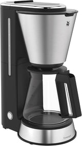 WMF Bueno espressomaskine med glaskaraffel, filterkaffe, 10 kopper, tænd/sluk-knap, anti-drypsystem, oscillerende filter, automatisk stop, varmeplade, 1000W