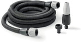 GF SRL, Aquapop Grey Easy 10, 10 meter selvforlængende flettet slange, fremstillet i Italien, med mini havesprøjte og stik til havevanding, mørkegrå