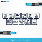 Haveslange Cellfast MULTIFLEX PRO, slidstærk, 6-lags, ATS2 strikket fletning, UV- og algebestandig, tungmetalfri, fløjlsteknologi, 35 bar, -20/+65°C, 3/4", 30m