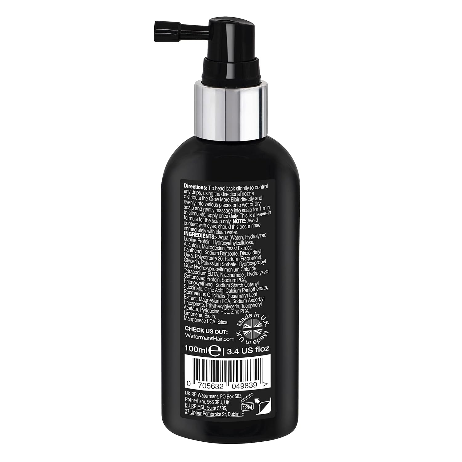 Watermans Grow More Elixir Hair Growth Serum - Styrker hårrødder - Fremmer hårvækst - Til kvinder og mænd Hårpleje Naty Shop