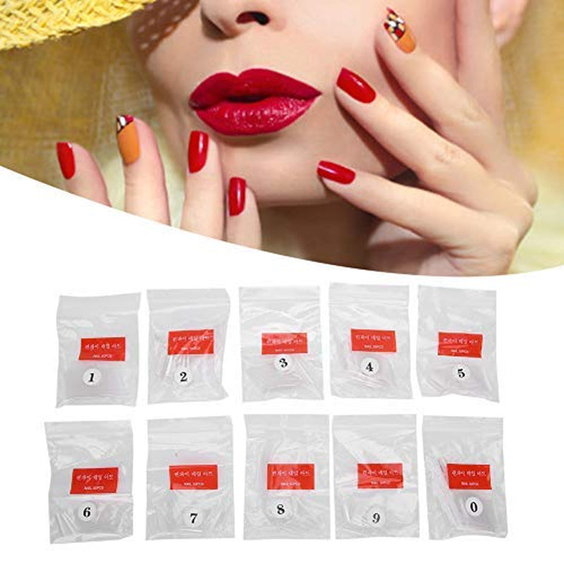 500 stk falske neglespidser, naturlige franske kunstige neglespidser til manicure, L, DIY falske negle, ovale UV-gel, negletilbehør til kvinder og piger (naturlig farve)