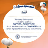 Pladsbesparende, 96 ruller toiletpapir, 2 lag, 220 tårer pr. rulle, Med naturlige ekstrakter af mallow og calendula, Fremstillet i Italien, Dermatologisk testet.