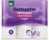 By Amazon toiletpapir, 3-lags quiltet, fløjlsblødt, 36 ruller (9 ruller, pakke med 4), 200 ark pr. rulle, Fsc-certificeret