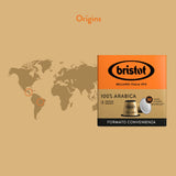 Bristot, 100 % Arabica-kaffe – 120 kapsler kompatible med Nespresso – Kaffeemischung aus Mittelamerika og Brasilien, Schokolade og Trockenfrüchtenoten – 4 pakker pr. 30 kapsler