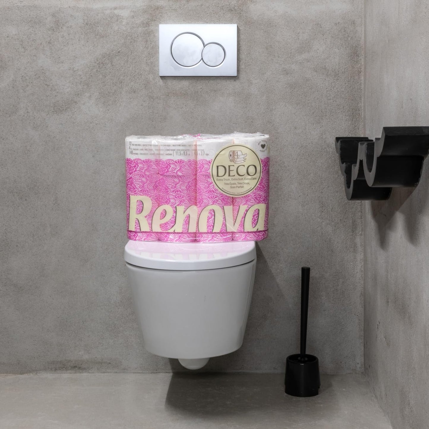 Toiletpapir Renova 4 lag hvid dekoreret duftende - 12 ruller rulle Blanco Decorado Perfumado