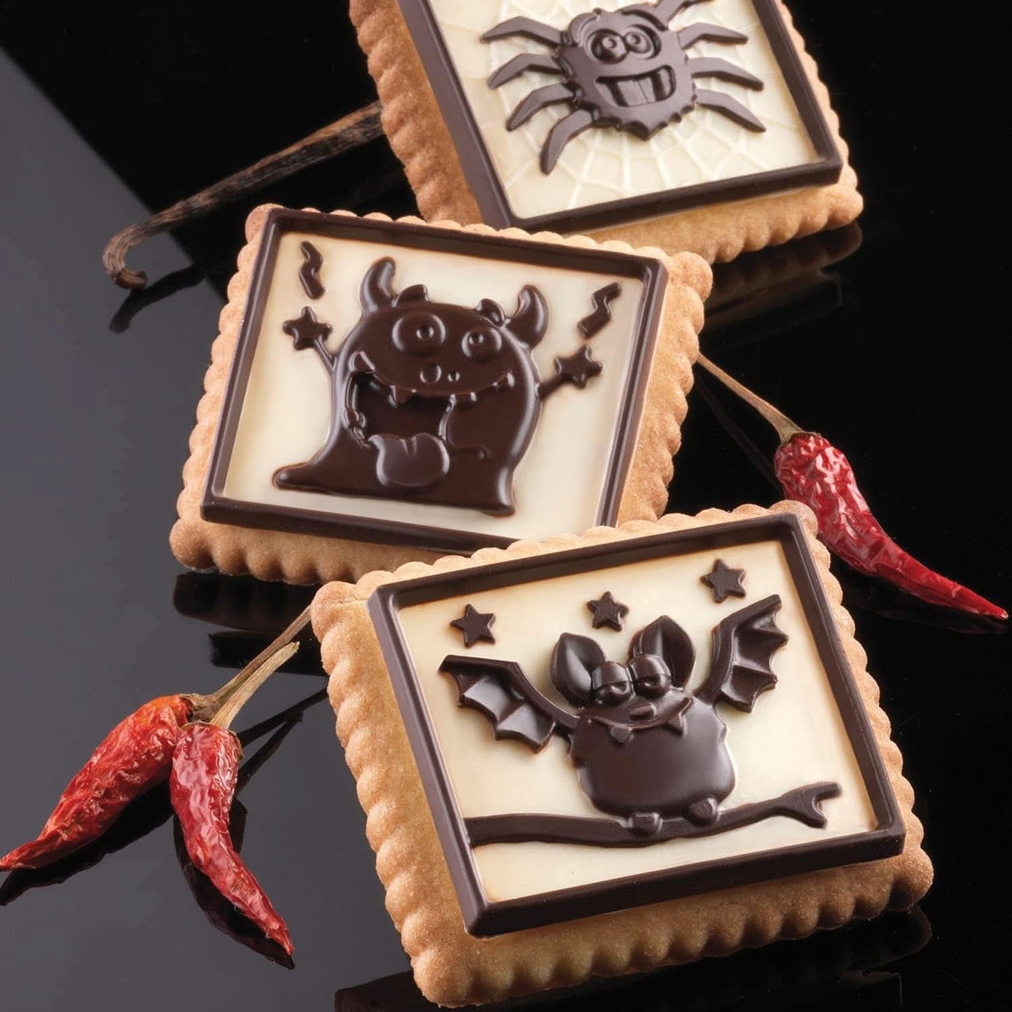 Silikomart 22.172.77.0165 CKC, 12 chokolademonstre på kiks Køkken Naty Shop