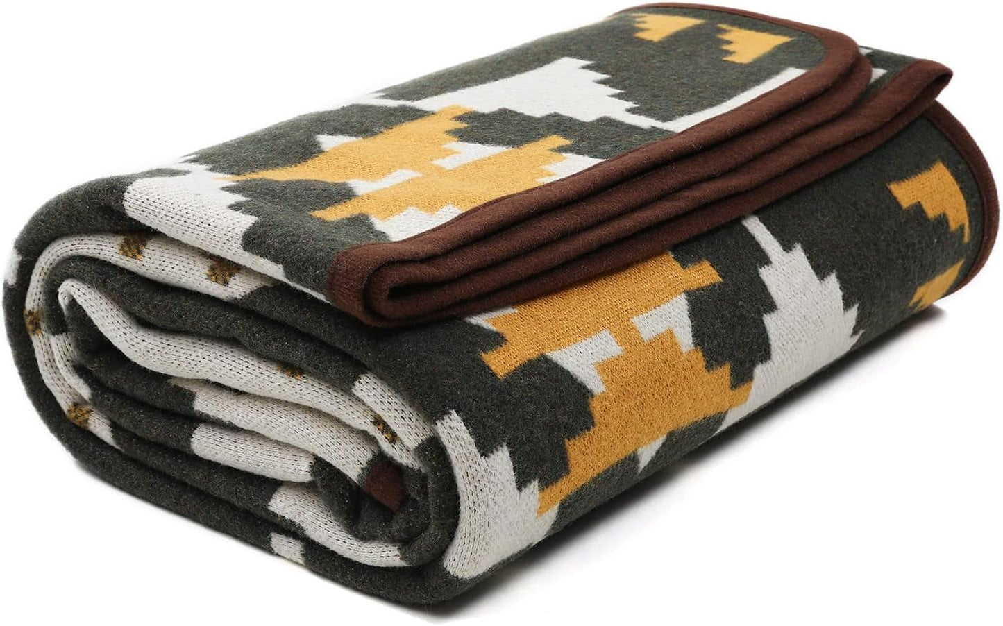 ACUSHLA 200,7X160 cm, 1,7 kg, tæppe, uldent tæppe, varmt rejsetæppe, striktæppe, dekorative tæpper til sofa, stol, sofa, seng, stue, camping, egnet til alle årstider Ww203 senge og betræk Beuche-Store den 6" ACUS 6" Indian Green