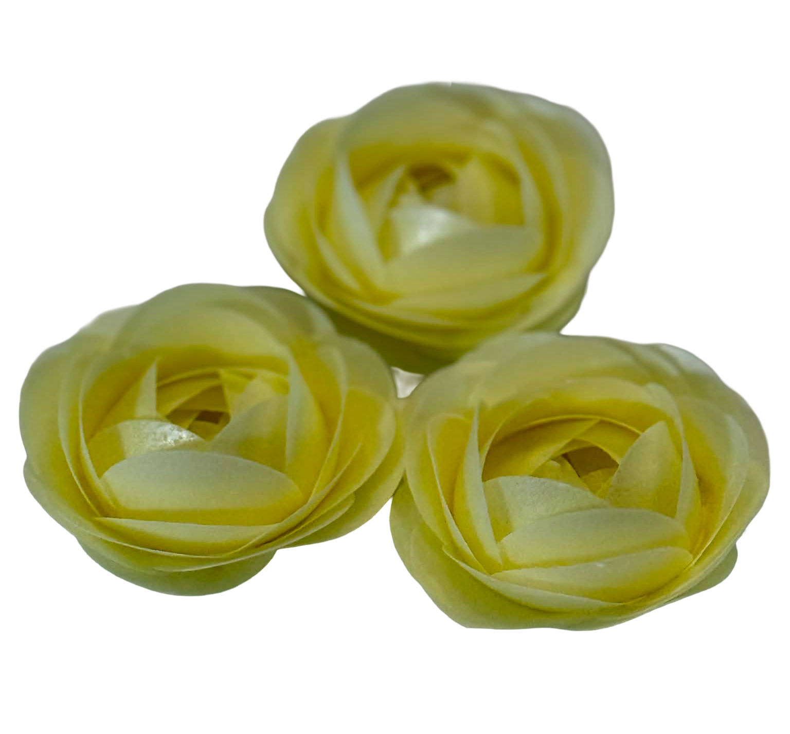 DulceVafa spiselige vaffeldekorationer Gule roser - Sæt med 3 napolitanske blomster, diameter 8 cm