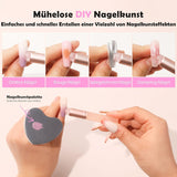 Aokitec 14 Stück Silikon Tool Nägel Pinsel Für Gel Naillack UV, Wiederwendbare Gel Pinsel Für UV Naillack Chrome Nail Powder, Nail Art Tilbehør til Ombre Blush Mirror Effekt, Nägel Selber Machen