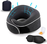 TALLGO Rejsenakkepude Bedste Memory Foam Flypude Nakkestøtte Blød Justerbar Pude til Fly Bil Hjem Pink Naty Shop Cervikal Ortopædiske Puder Sort 4 Standard