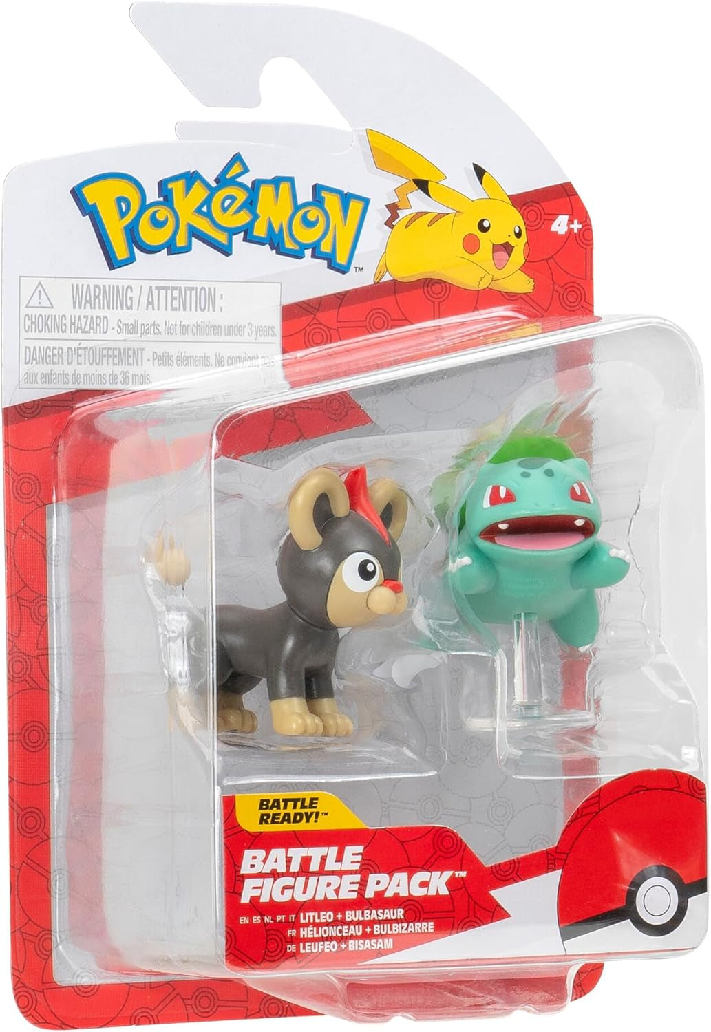 Pokémon PKW3583 - Battle Figure Pack - Leufeo & Bisasam, Officielle detaljerede figurer, 5 cm hver Action figurer Naty Shop