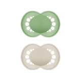 MAM originale sutter, 2-pack, tandvenlige babysutter, lavet af bæredygtige og bioregenererbare materialer, MAM SkinSoft silikone-sutter, med sutteæske, 6-16 måneder, grøn/beige