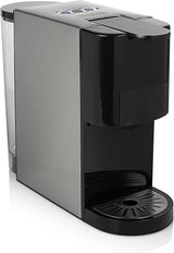 Princess 5 i 1 multikapsel espressomaskine - kompatibel med Nespresso, Dolce Gusto, Lavazza a Modo Mio og ESE puder, 0,8L kapacitet, 1450W, sølv, sort