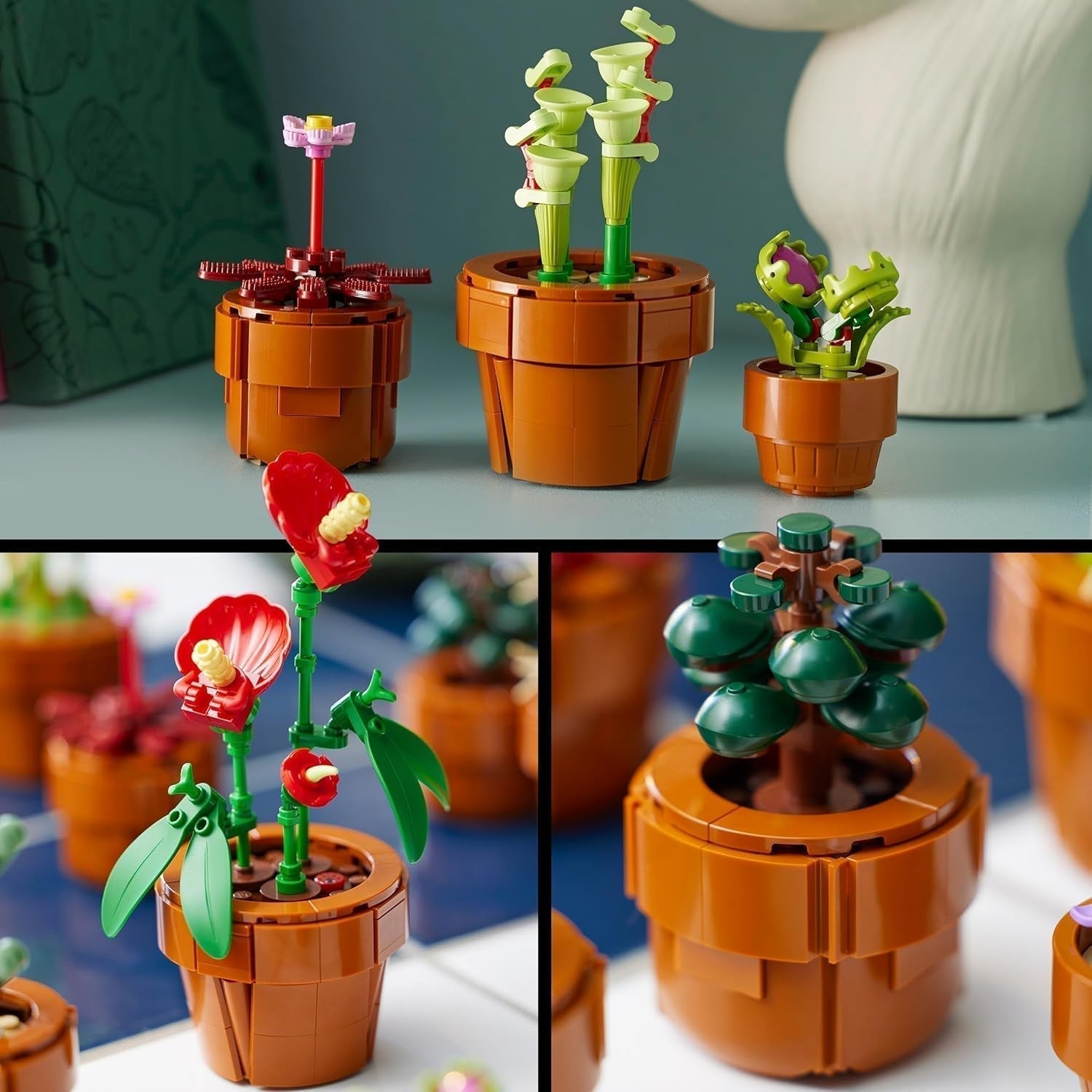 LEGO Icons miniplanter, 9 byggebare kunstige blomster, botanisk samlingssæt til voksne med bygbar terrakottapotte, boligdekoration, gave til kvinder og mænd 10329 byggesæt Besuche den LEGO-Store