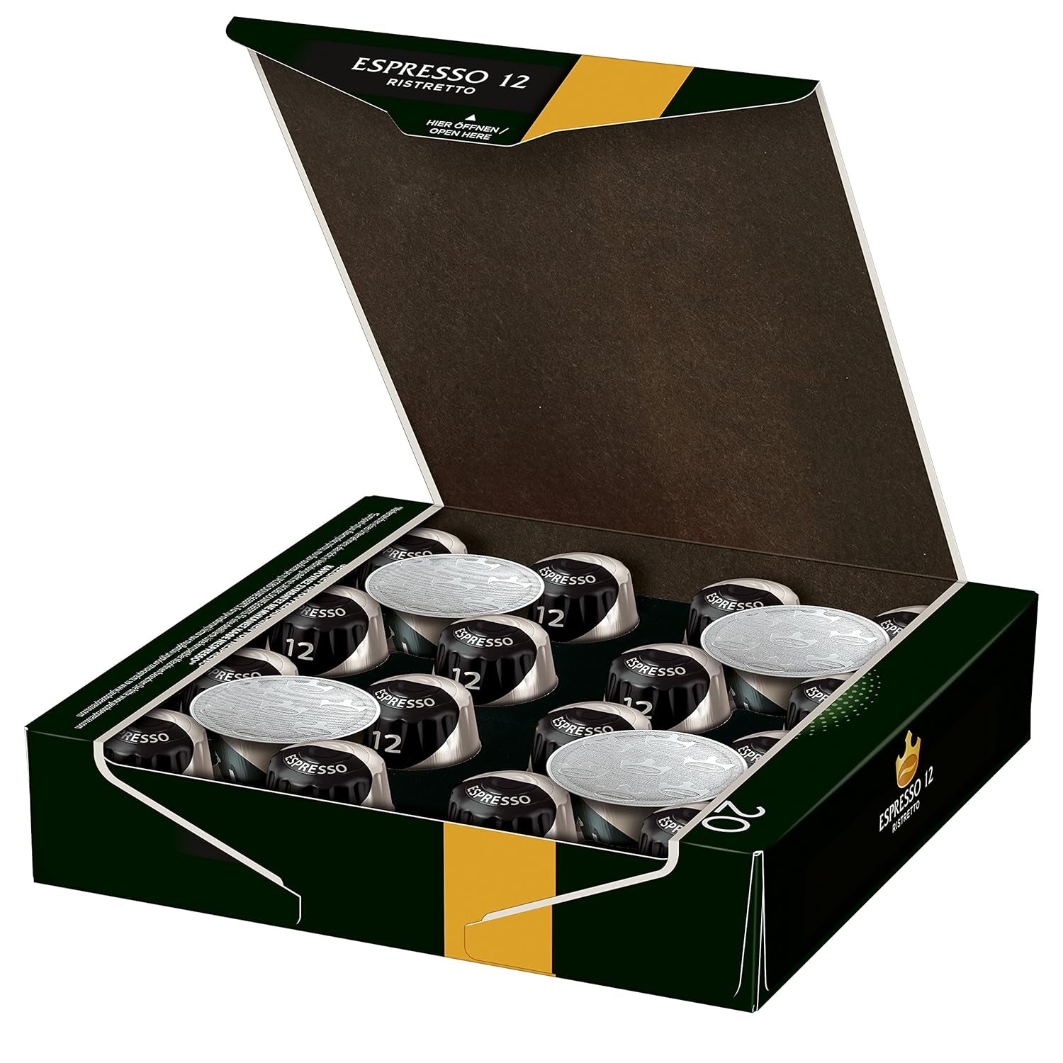 Kaffeekapsel Espresso Ristretto, Intensitet 12 af 12, 10 x 20 Getränke & Kaffeekapseln Espresso Intenso, Intensität 10 af 12, 200 Nespresso®* kompatibel Kapsel, 10 x 20 Getränke