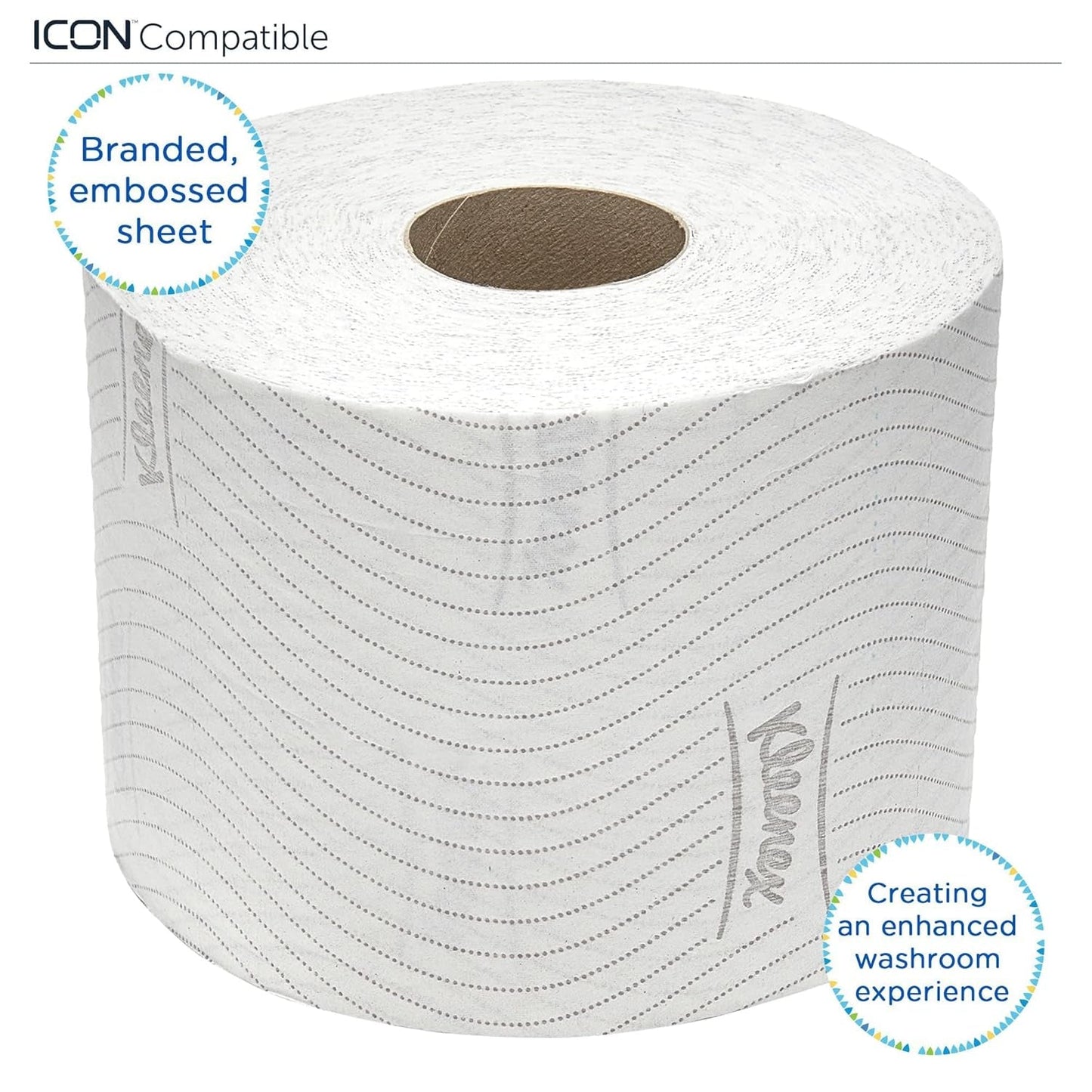 Kleenex standardrulle 8441 toiletpapir - 2-lags toiletpapir - 6 pakker med 6 ruller x 600 ark hver, hvid (36 ruller/21.600 ark i alt)