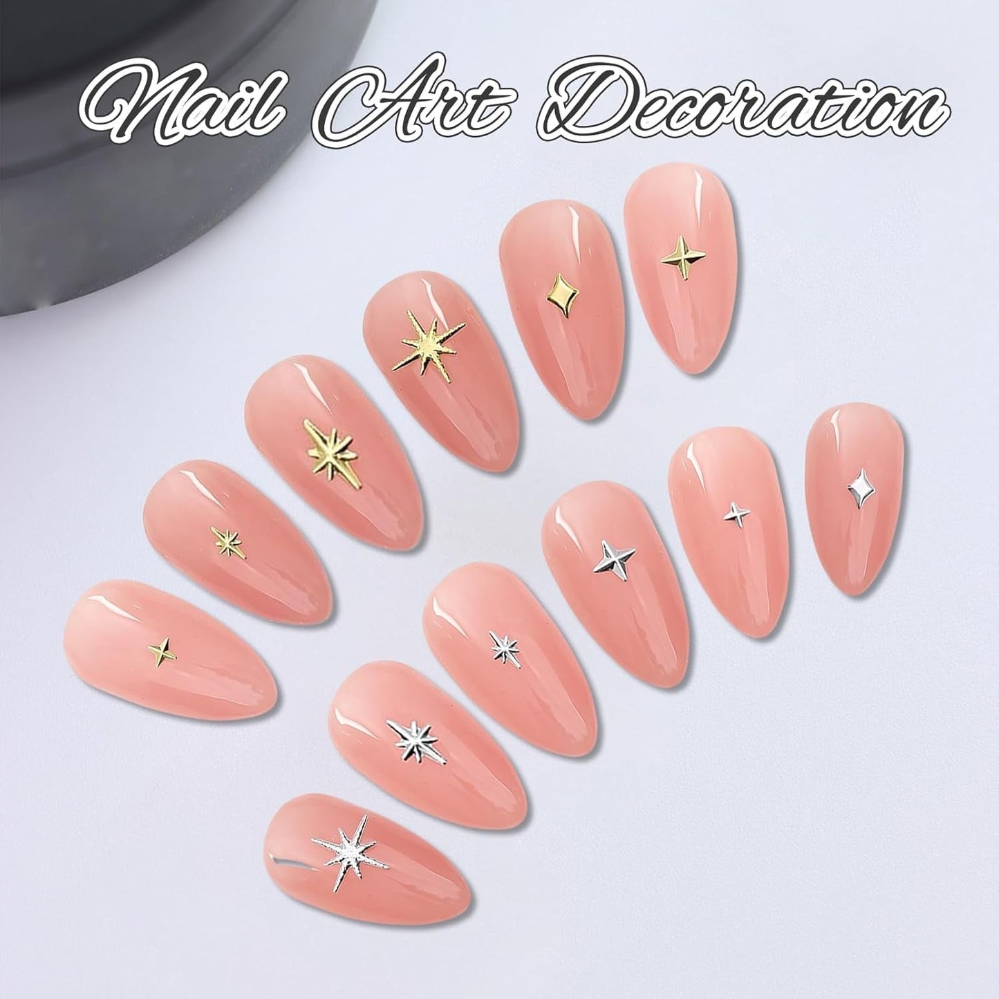 400 stk Stern Nail Charms Guld Sølv, Charms Nägel Tilbehør, Nagel Deko, Nail Art Tilbehør, Nagel Charms, Nagel Steine, Nail Design, Charms Für Nägel