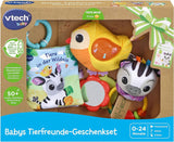 VTech Baby - Baby's Animal Friends Gavesæt - Legetøjssæt med stofbog, syngende fugl og zebrarangle - I 0-24 måneder Babylegetøj Naty Shop