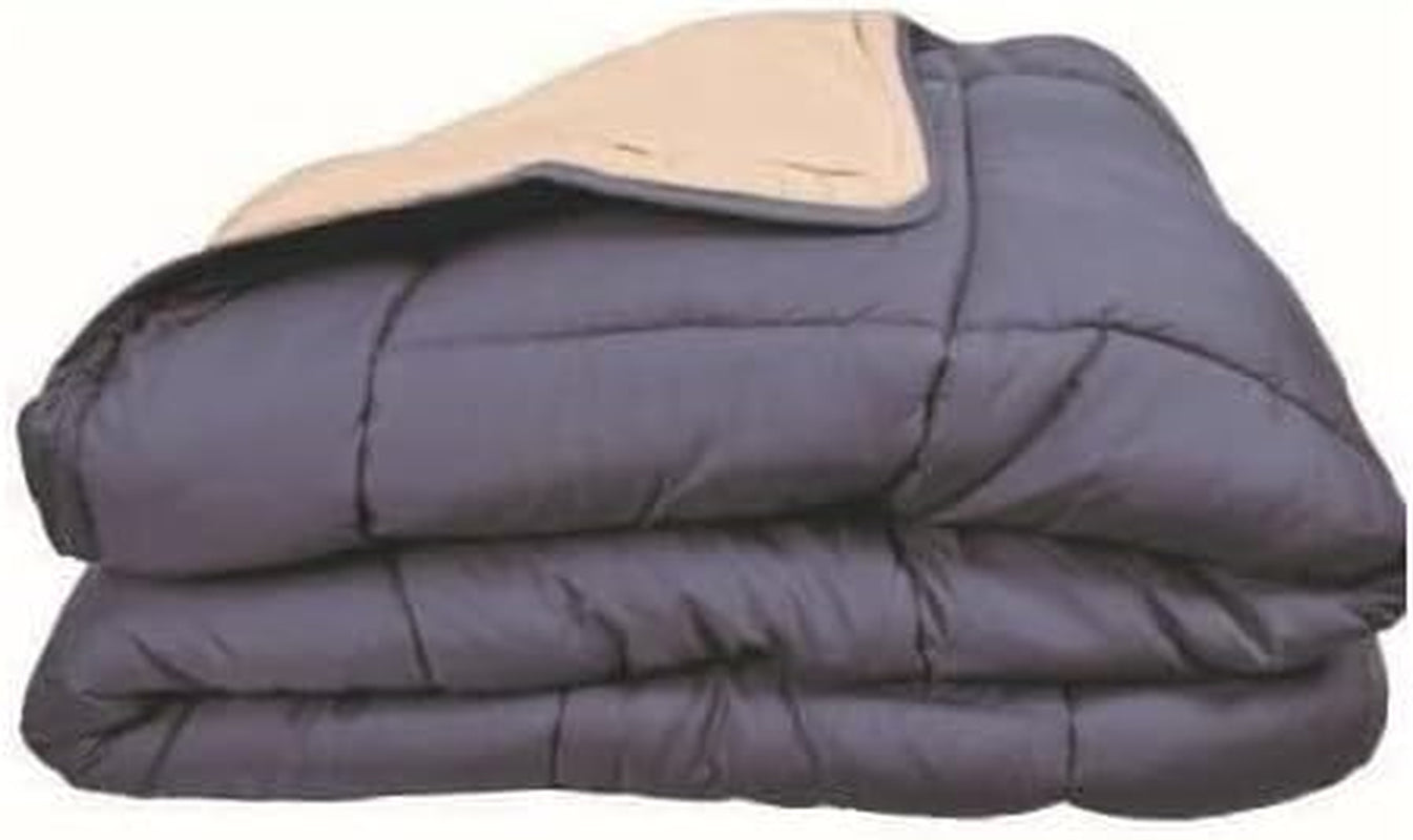 Poyet Motte Vaskbar quilt med fast betræk - 140X200 Cm - Petrol blå/mastik beige Dyner og dyner Naty Shop