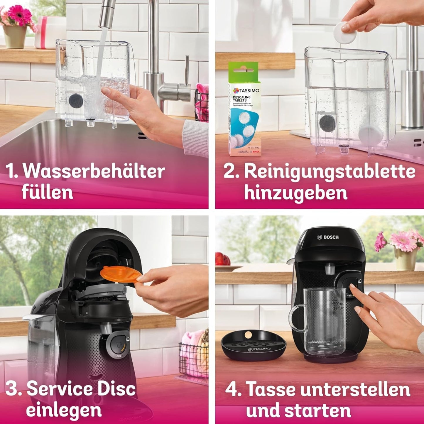 Bosch Tassimo Happy Friendly TAS102E Kapsel Espressomaskine, 70+ drikkevarer, Velegnet til alle kopper, Auto-Stop, Bæredygtig, Perfekt Dosering, Pladsbesparende, 1400W, Sort
