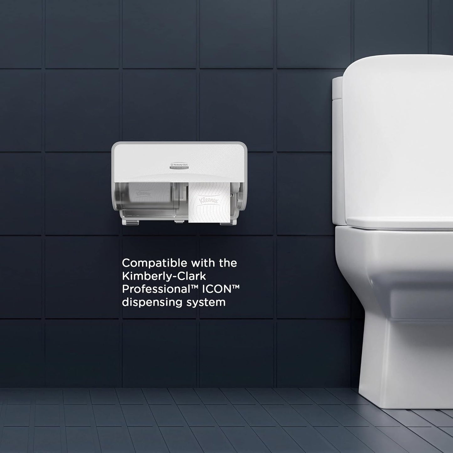 Kleenex standardrulle 8441 toiletpapir - 2-lags toiletpapir - 6 pakker med 6 ruller x 600 ark hver, hvid (36 ruller/21.600 ark i alt)