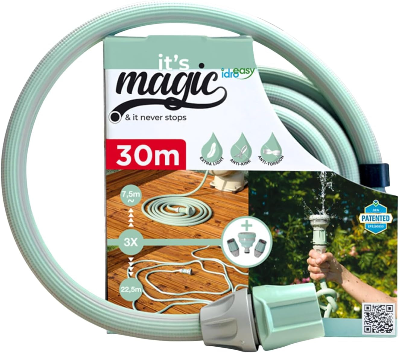 Magic Soft Smart 30 Meter - Havevandingsrør, Anti-knude, Anti-twist, Vandslange