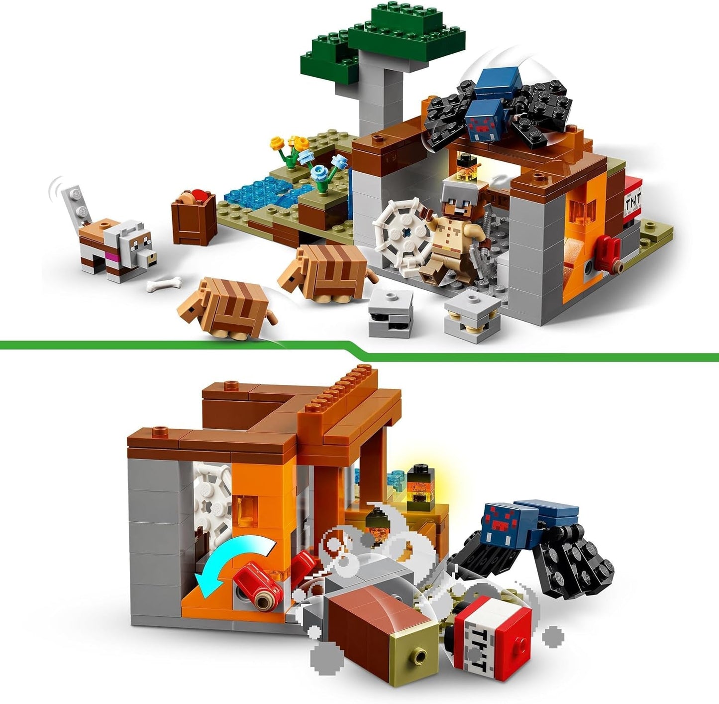 LEGO Minecraft Dungeon Mine Expedition Videospil Minifigur Sæt Karakterbygning Legetøj Gave til drenge og piger 8 år 21269 Byggesæt Besuche den LEGO-Store