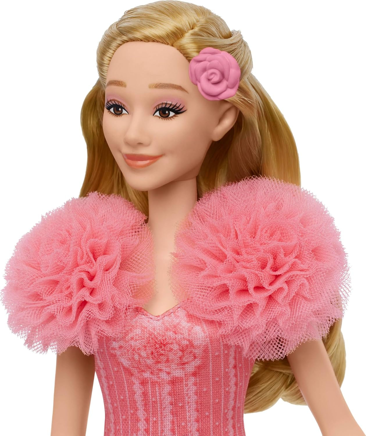 Mattel Glinda fra Wicked and Accessories Artikuleret film-inspireret dukke med aftageligt outfit Sings Loved by Us JLG49 Pink