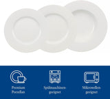 Villeroy & Boch Wonderful World 12-delt porcelænssæt, tåler opvaskemaskine og mikroovn, hvid, tallerkener, porcelæn, middagstallerkener, sæt, moderne porcelænssæt, premium porcelæn