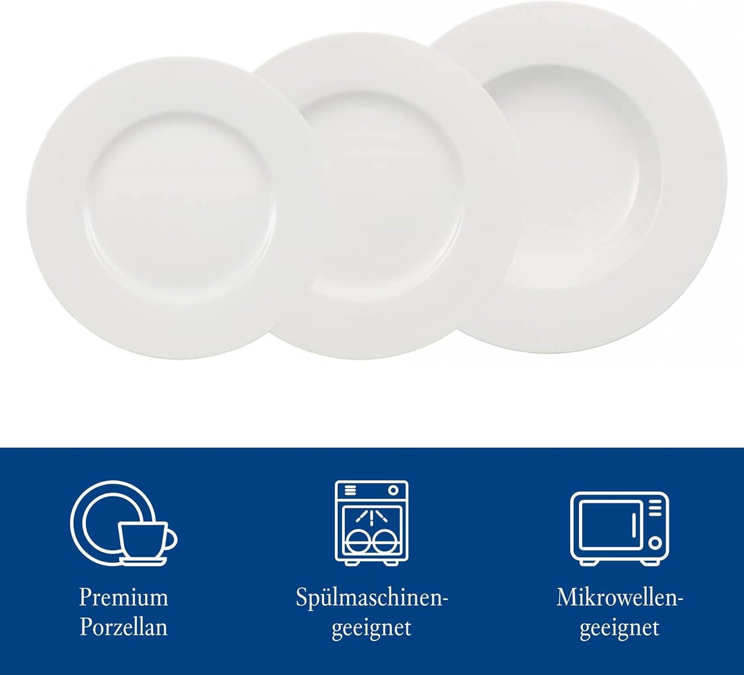 Villeroy & Boch Wonderful World 12-delt porcelænssæt, tåler opvaskemaskine og mikroovn, hvid, tallerkener, porcelæn, middagstallerkener, sæt, moderne porcelænssæt, premium porcelæn