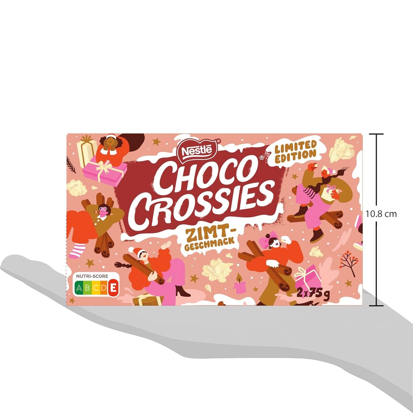 Nestlé lette knasende flager og knasende mandler dækket af en smeltet hvid glasur og kanelsmag fra Nestlé, pakke med 4 (2 x 75 g hver)
