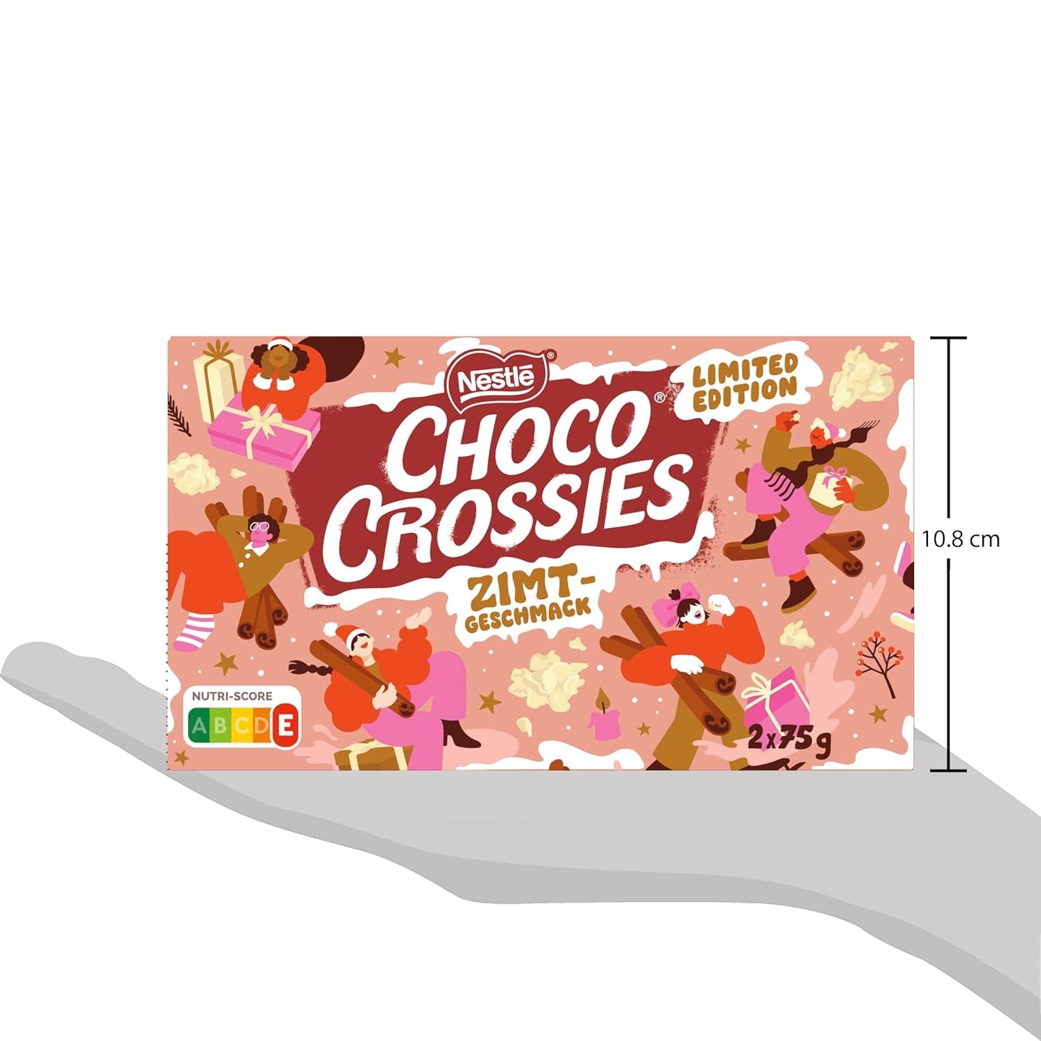 Nestlé lette knasende flager og knasende mandler dækket af en smeltet hvid glasur og kanelsmag fra Nestlé, pakke med 4 (2 x 75 g hver)