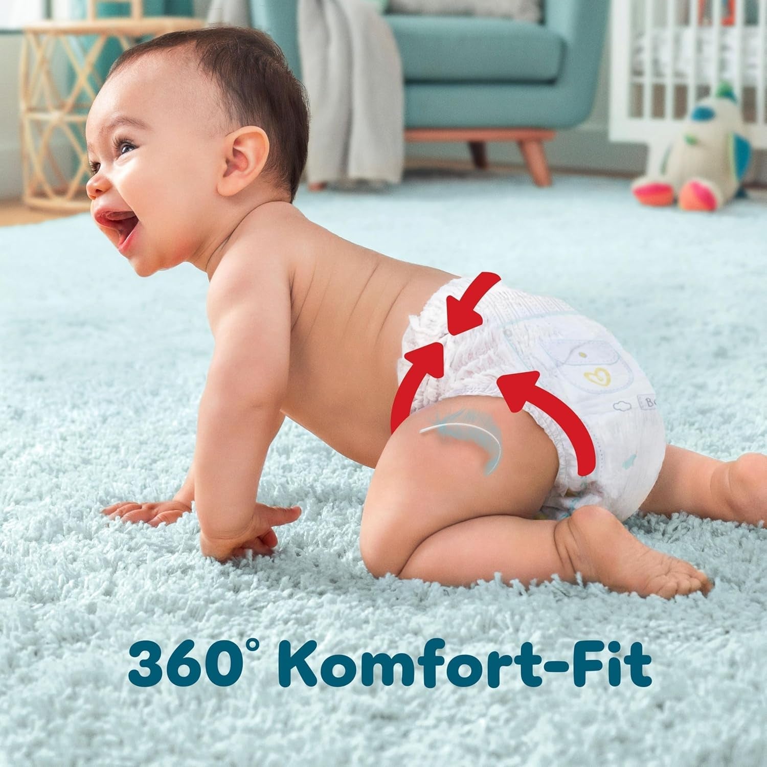 Pampers Premium Protection Pants Größe 6, 78 Windeln, 13kg-19kg, Mit 360° Fitform, 2x breiteren Bundchen as vorher for Komfort & Schutz + 10 Stück Pampers Aqua Baby-Weuchttücher enthalten