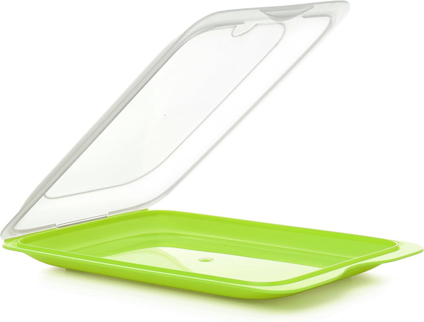 TATAY Fresh Slicer Box Sæt med 4, BPA fri, genanvendelig, stabelbar, opvaskemaskine & MWO, tilfældige farver. Måler 17 cm x 3,2 cm x 25,2 cm Naty Shop Madopbevaringsbokse Pølsebeholder - sæt med 3