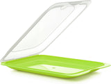 TATAY Fresh Slicer Box Sæt med 4, BPA fri, genanvendelig, stabelbar, opvaskemaskine & MWO, tilfældige farver. Måler 17 cm x 3,2 cm x 25,2 cm Naty Shop Madopbevaringsbokse Pølsebeholder - sæt med 3