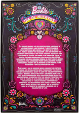 Barbie-signaturdukke, Día De Muertos 2024 samlerfigur i sort kjole og blå flæsede top, broderet print og farverigt tilbehør, HRM72
