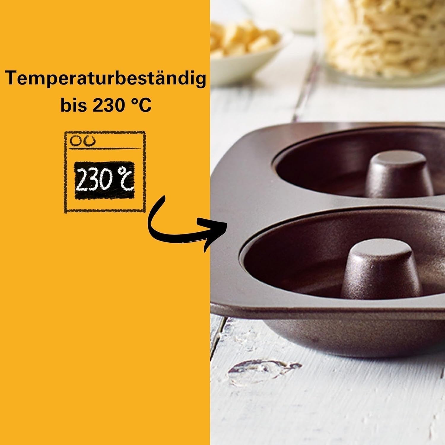 Birkmann, Easy Baking, Donutblech, Backform Für 6 Donuts, Mit Hochwertiger Antihaftbeschichtung, Ø 9 Cm, Mit Rezept, 881631 Forme og bakker til bagning Naty Shop