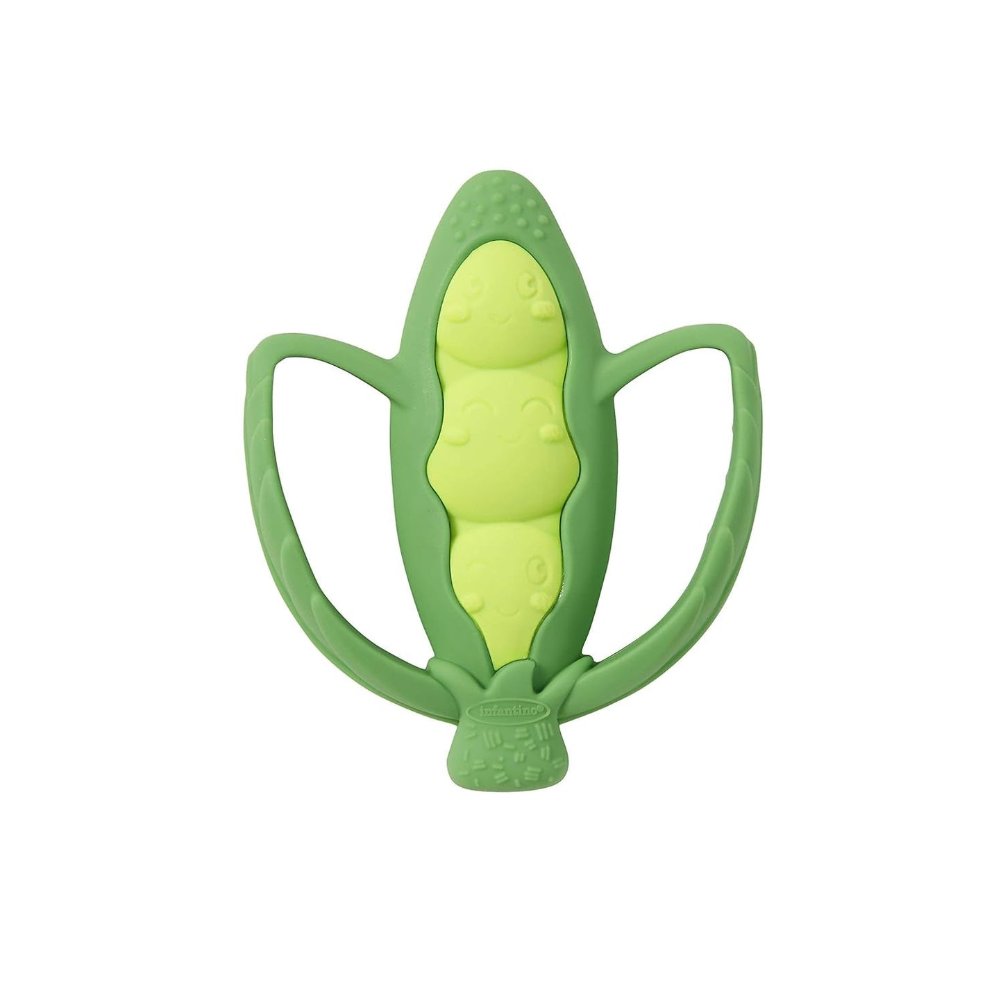 Infantino Lil' Nibbles, tekstureret silikonebider, BPA-fri babybitring, blødt, let at holde, sansestimulering til spædbørn, broccoli