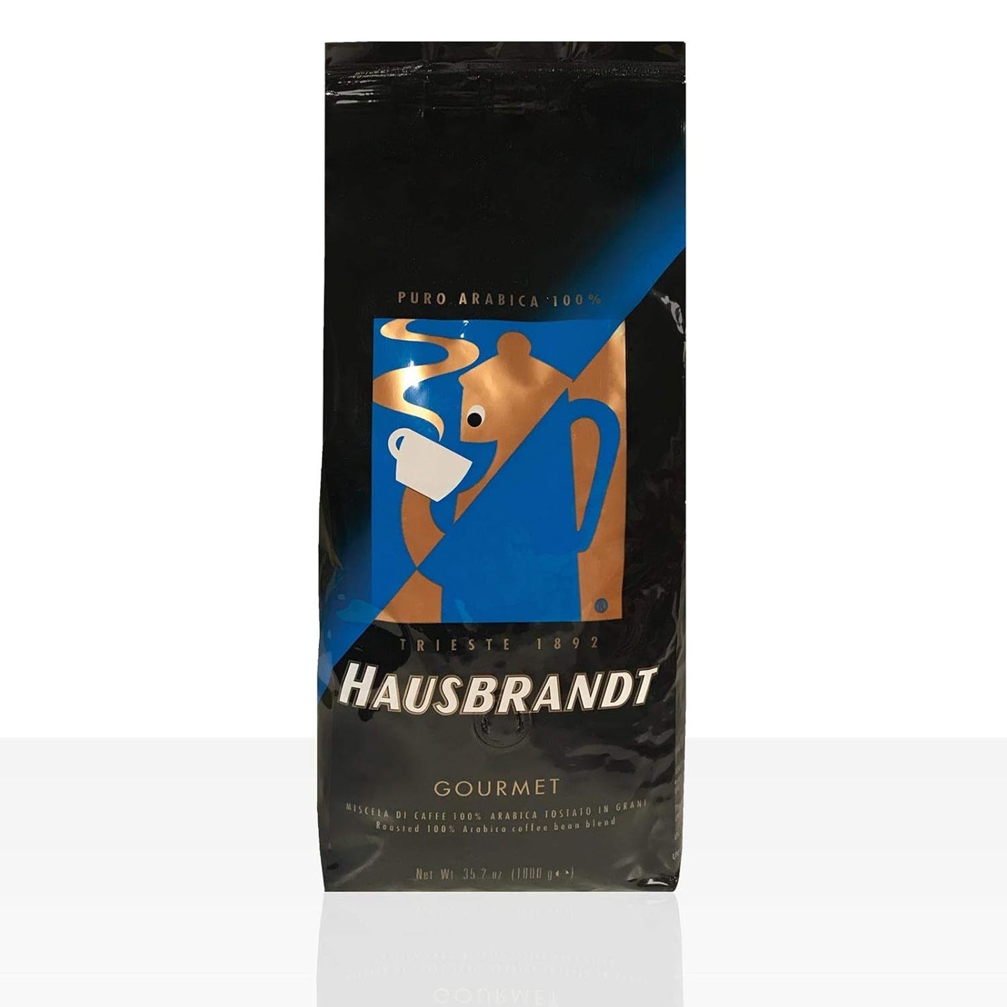 Espresso Gourmet Hausbrandt 6 x 1 kg Kaffebønner, 100% Arabica