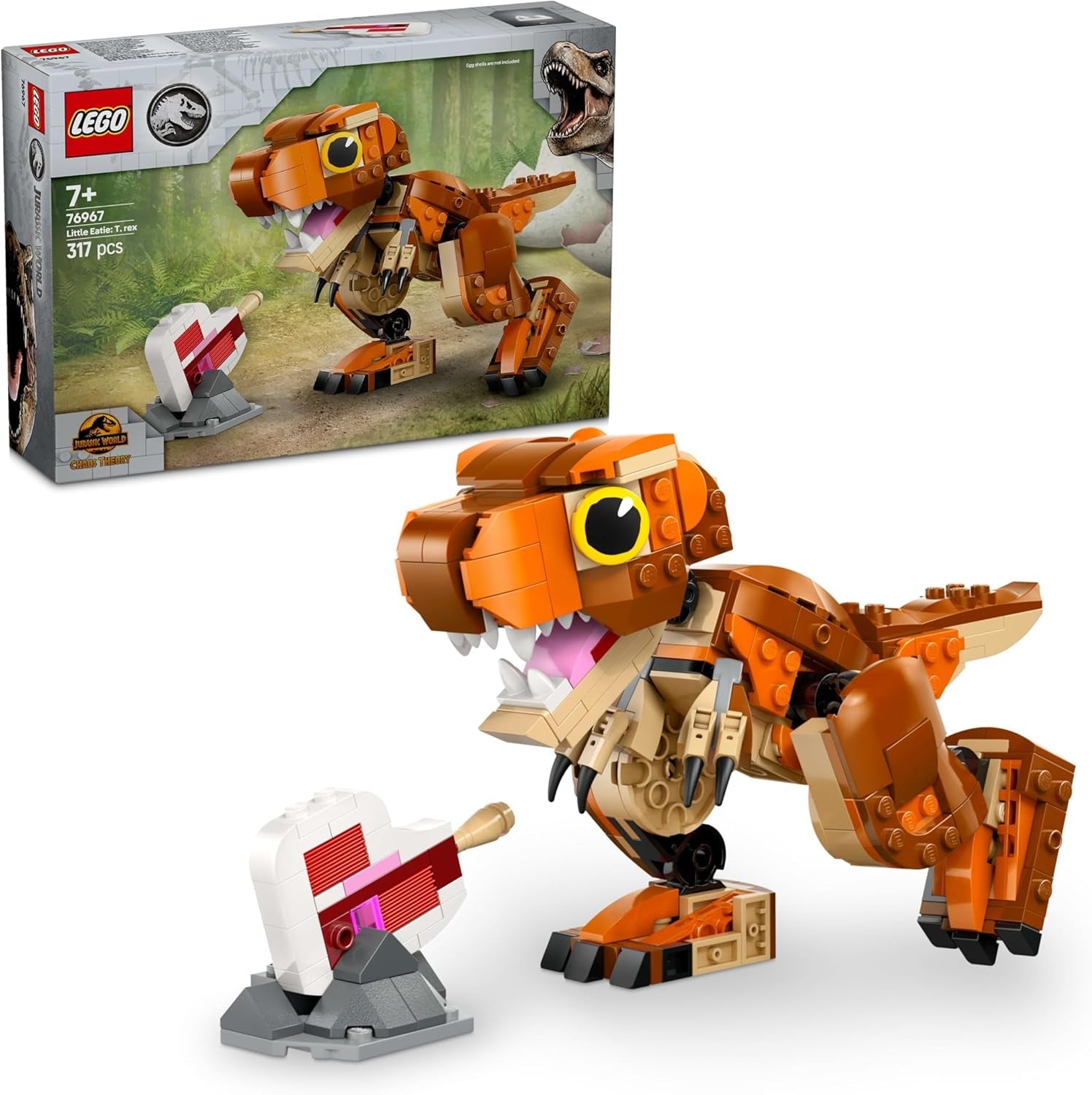 LEGO Jurassic World Little Eatie: T.Rex byggelegetøj til drenge og piger 7 år gammelt dinosaurbyggesæt Gavemodel til børn med bevægelig mund, hoved og hale 76967 Byggesæt Besuche den LEGO-Store Standardtitel