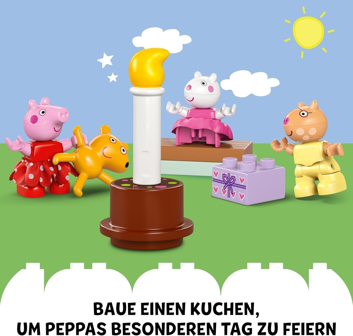 LEGO DUPLO Peppas fødselsdagshus: Kreativt 3-cifret legetøj, bygge og genopbygge legetøjshus til 2-årige, drenge og piger, fremmer fingerfærdighed 10433 Byggesæt Besuche den LEGO-Store