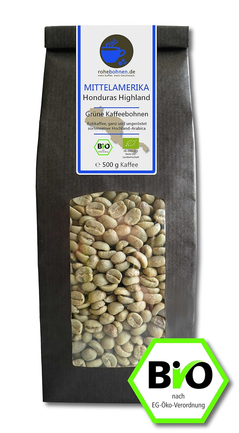 Bio Rohkaffee - Grüner Hochland Kaffee Honduras Highland (grüne Kaffeebohnen 500g) - GMP certificering