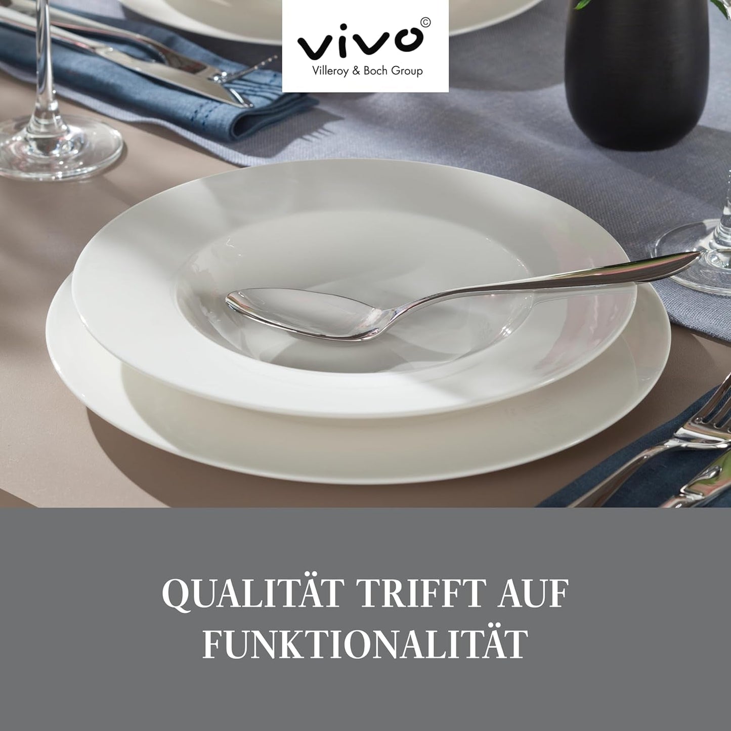 vivo - Villeroy & Boch Group - Basic hvidt 30 dele servicesæt, tåler opvaskemaskine og mikroovn, hvidt servicesæt, kaffestel, keramik, tallerkener, kopper, premium porcelæn