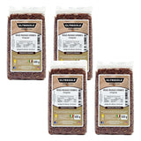 Italiensk fuldkornsris, fiberrig uraffineret ris, ideel til kreative rissalater og sunde retter, vakuumpakket, 4 pakker x 500 g
