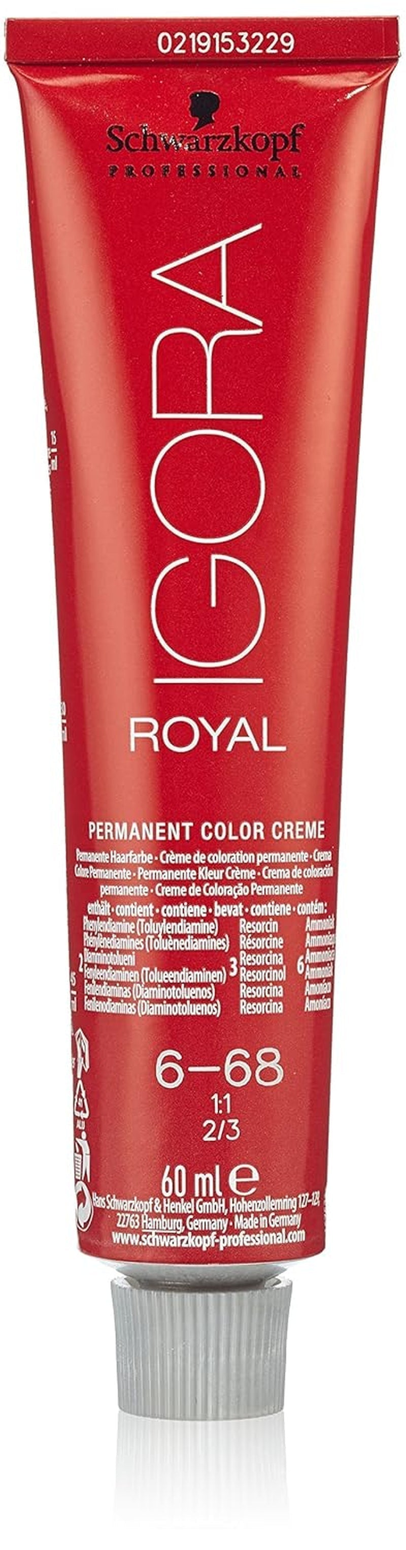 Schwarzkopf IGORA Royal Premium Hårfarve 6-68 Mørk Blond Chokoladerød 1 Pakke (1 x 60 g) Naty Shop Hårfarve Standardtitel