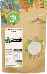 Wholefood Jord Økologisk Boghvedemel 1kg | Grusom | Ikke-GMO | Vegansk | Certificeret økologisk
