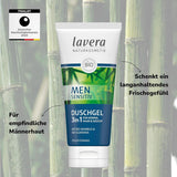 Lavera, Shower gel med økologisk bambus og guarana, 3 i 1, til hud, hår og ansigt, 200 ml Brusebad og bad Naty Shop