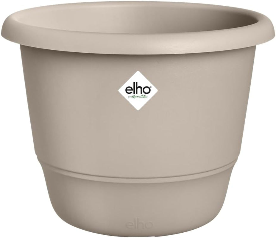 elho Amiga Round 47 - Indendørs og udendørs urtepotter - 100% genbrugsplast - Ø 47,0 x H 35,3 cm - Beige/Svampebeige