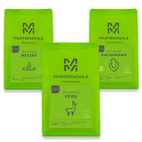 Martermühle økologiske kaffebønner prøvesæt 3x250g let/medium styrke I Arabica I Hele økologiske kaffebønner let ristede, lav surhedsgrad (68/74/426)